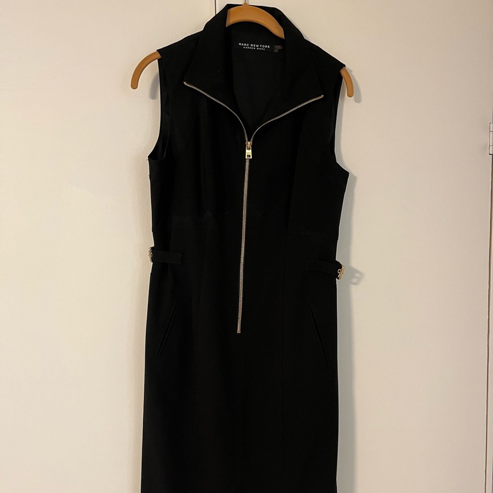 Black Cocktail Dress with Gold Detail